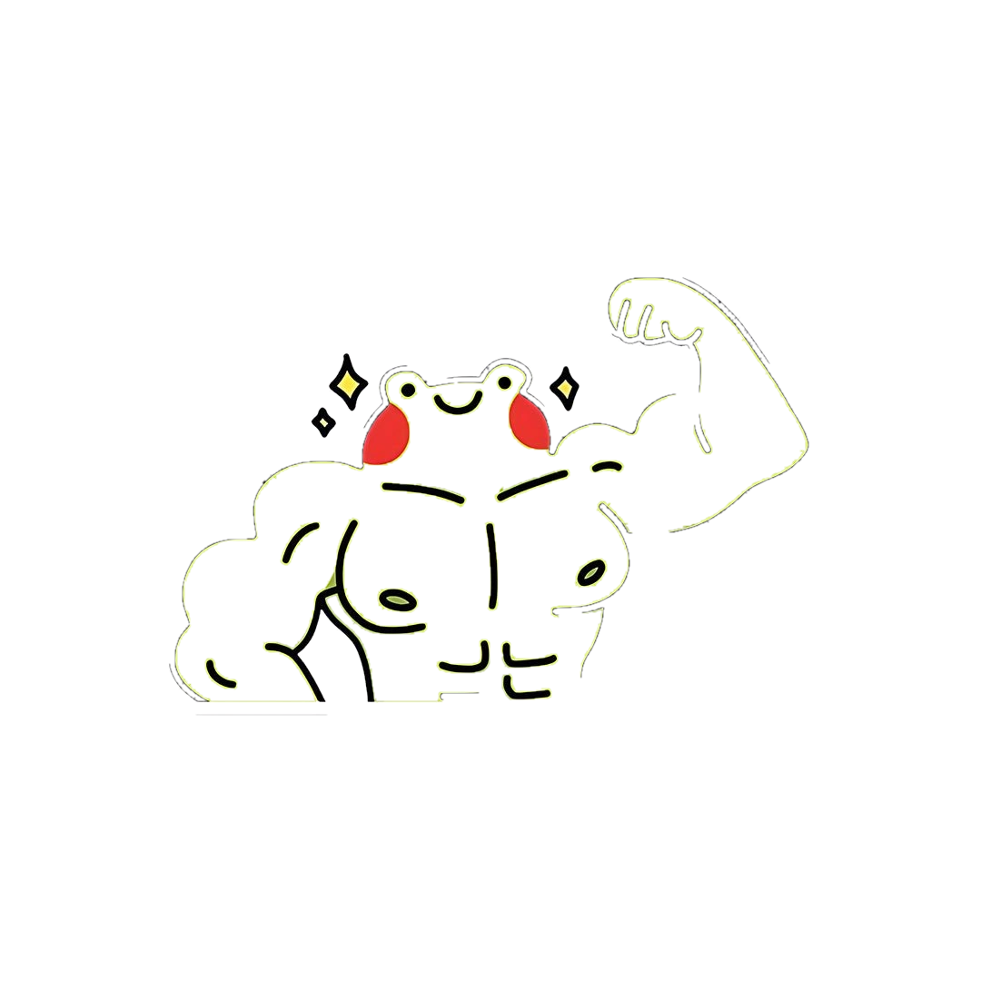 Muscle Frog Sticker